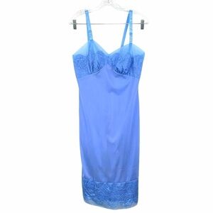 Vintage 1950's Rogers Nylon Tricot Lace Trimmed Slip Dress Sz XS